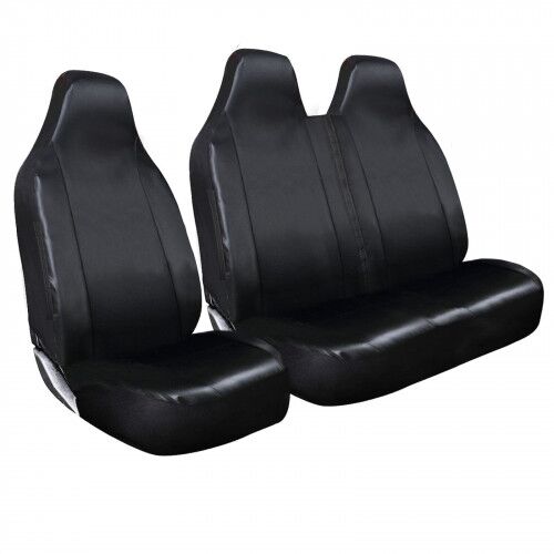 2+1 Black Leather Look Van Seat Covers