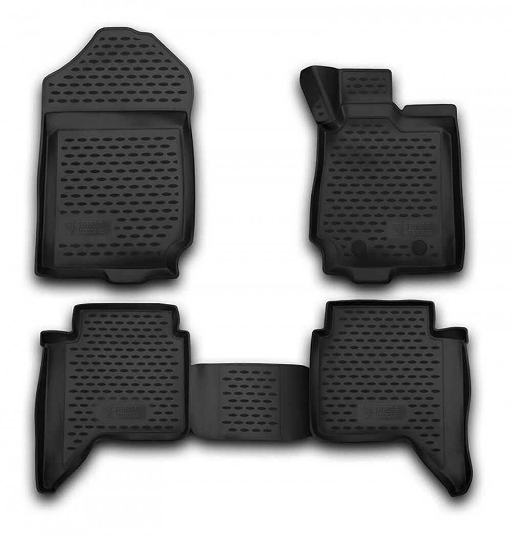 3D Rubber Tray Floor Mats Tailored for Ford Ranger Double Cab 2011->ON