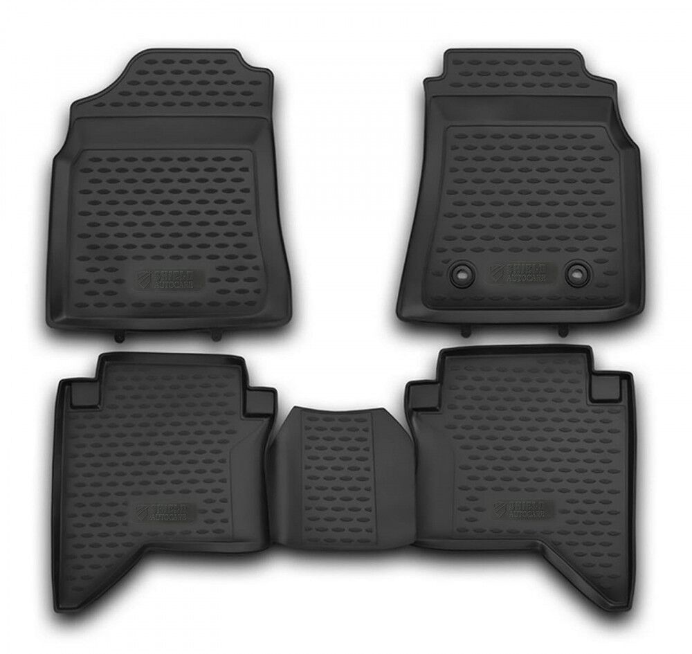 3D Rubber Tray Floor Mats Tailored for Toyota Hilux Double cab 2008->ON