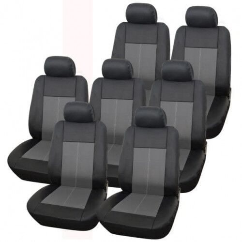 Universal Leather Look Milan Style 14 Piece Seat Cover Set for 7 Seaters