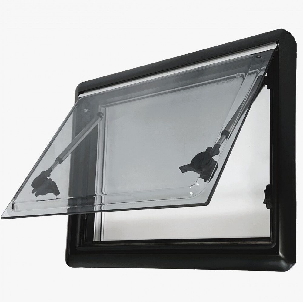Top Hinged Cassette Camper Window with Black out Blinds and Fly Net Screens