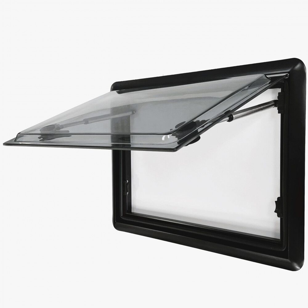 Top Hinged Cassette Camper Window with Black out Blinds and Fly Net Screens