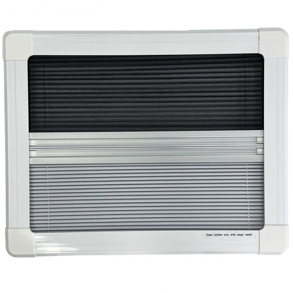 Top Hinged Cassette Camper Window with Black out Blinds and Fly Net Screens