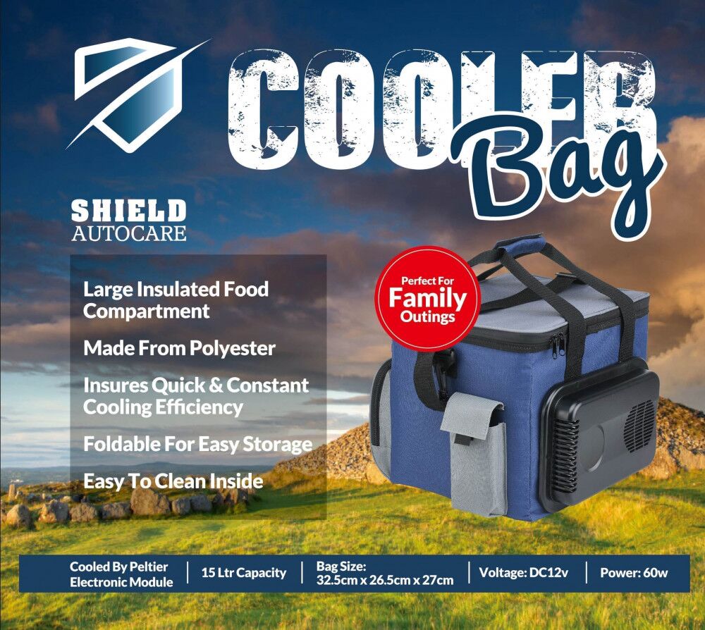 15L Insulated Electric 12v DC Cool Bag - Blue