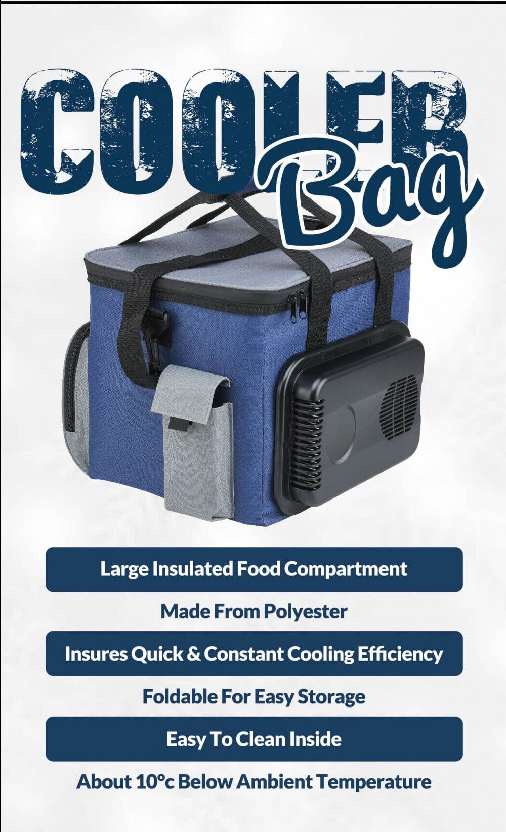 15L Insulated Electric 12v DC Cool Bag - Blue