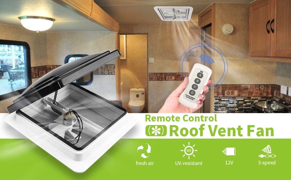 AutoShield Remote Control Skylight Roof Vent Horsebox Camper Motorhome 420x420mm