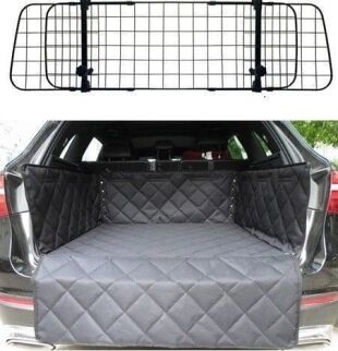 Heavy Duty Headrest Mesh Grill Pet Barrier + Luxury Quilted Boot Liner