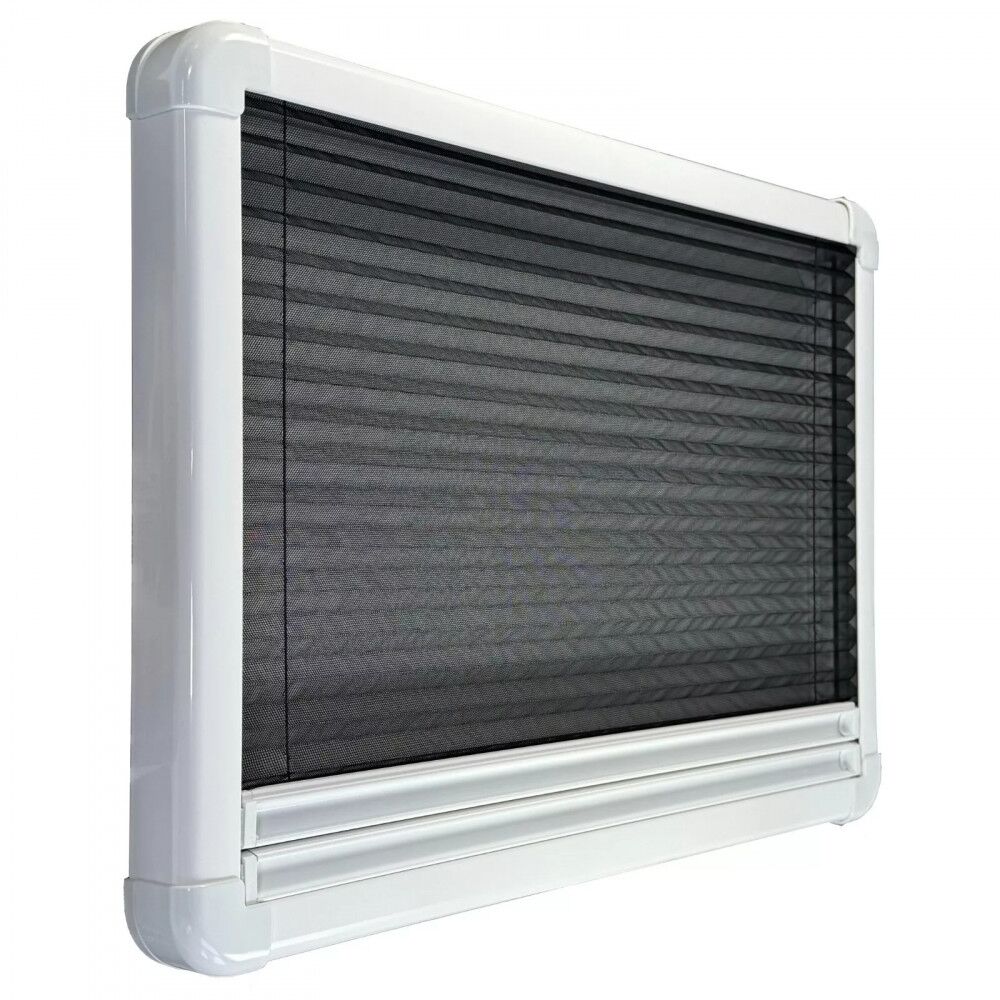 white camper van blind built in fly net