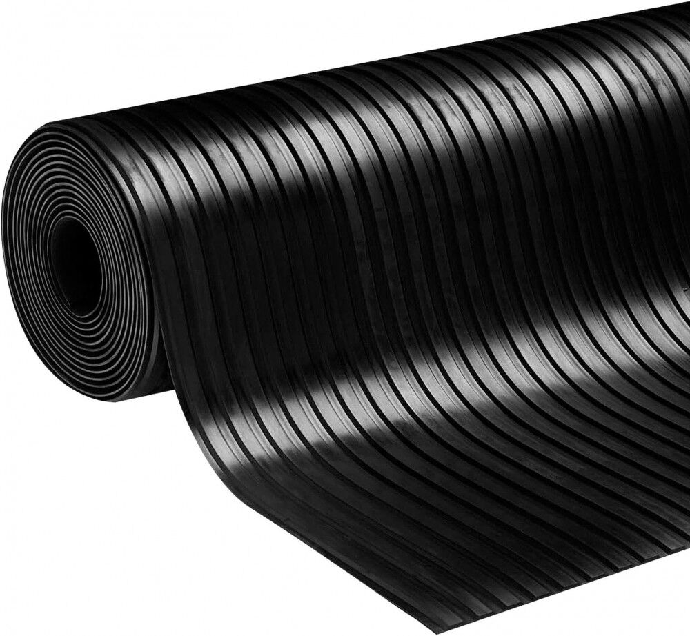 Wide Ribbed Rubber Matting Roll - Broad Lined Rubber Flooring - Image 3