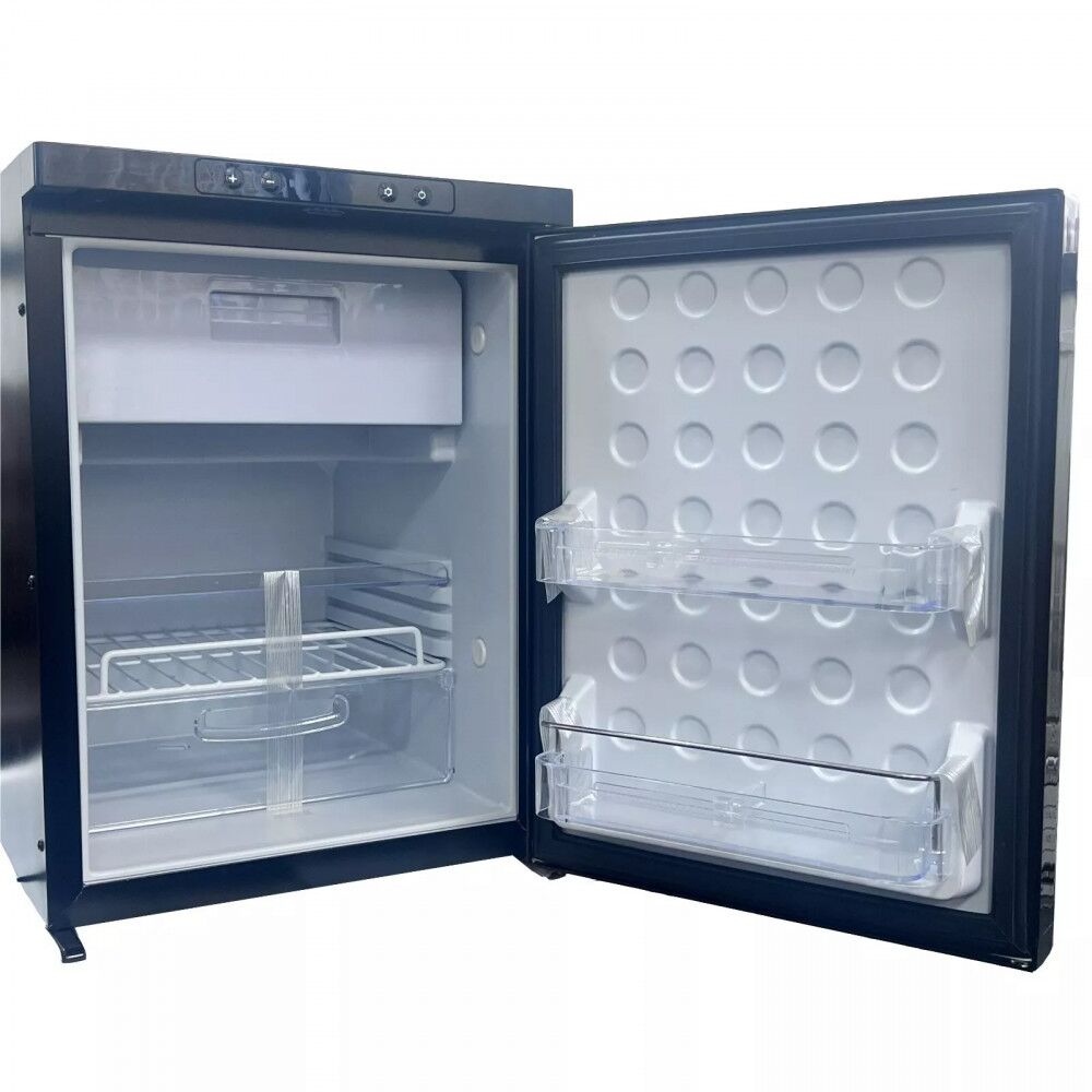 44l 12v campervan fridge freezer wide open