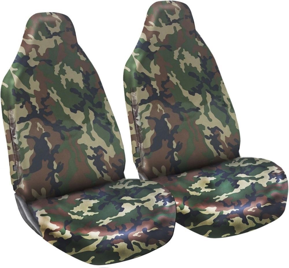 1+1 hd universal van car seat cover front driver passenger green camo