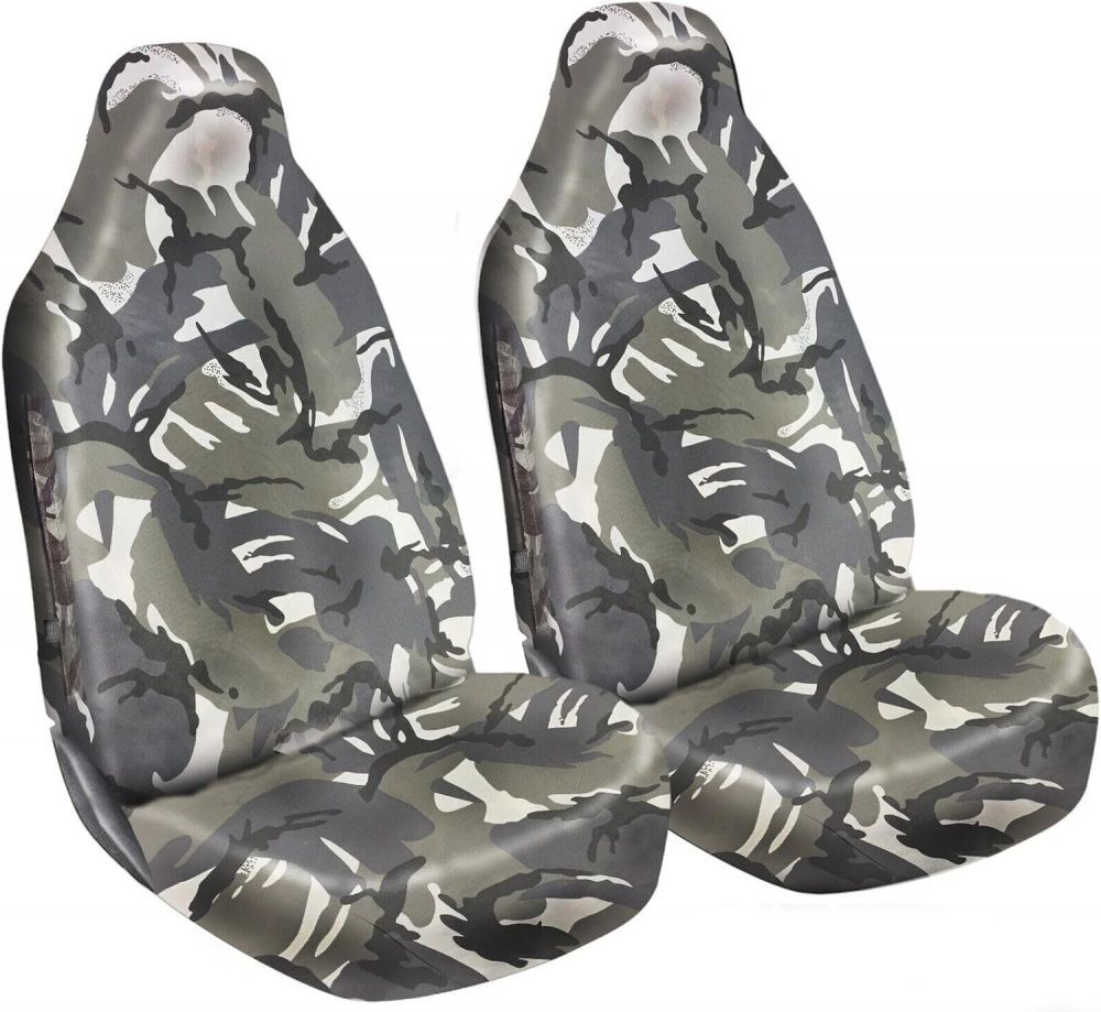 1+1 hd universal van car seat cover front driver passenger grey camo