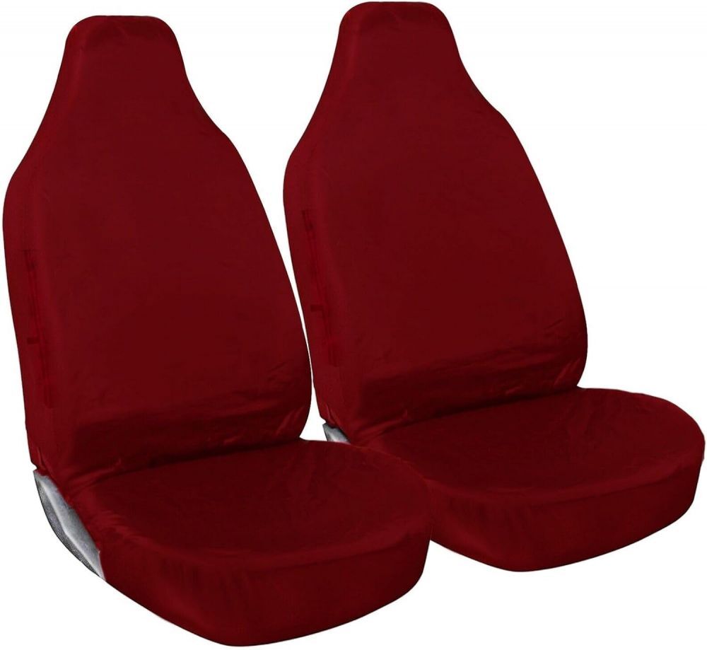 1+1 hd universal van car seat cover front driver passenger red