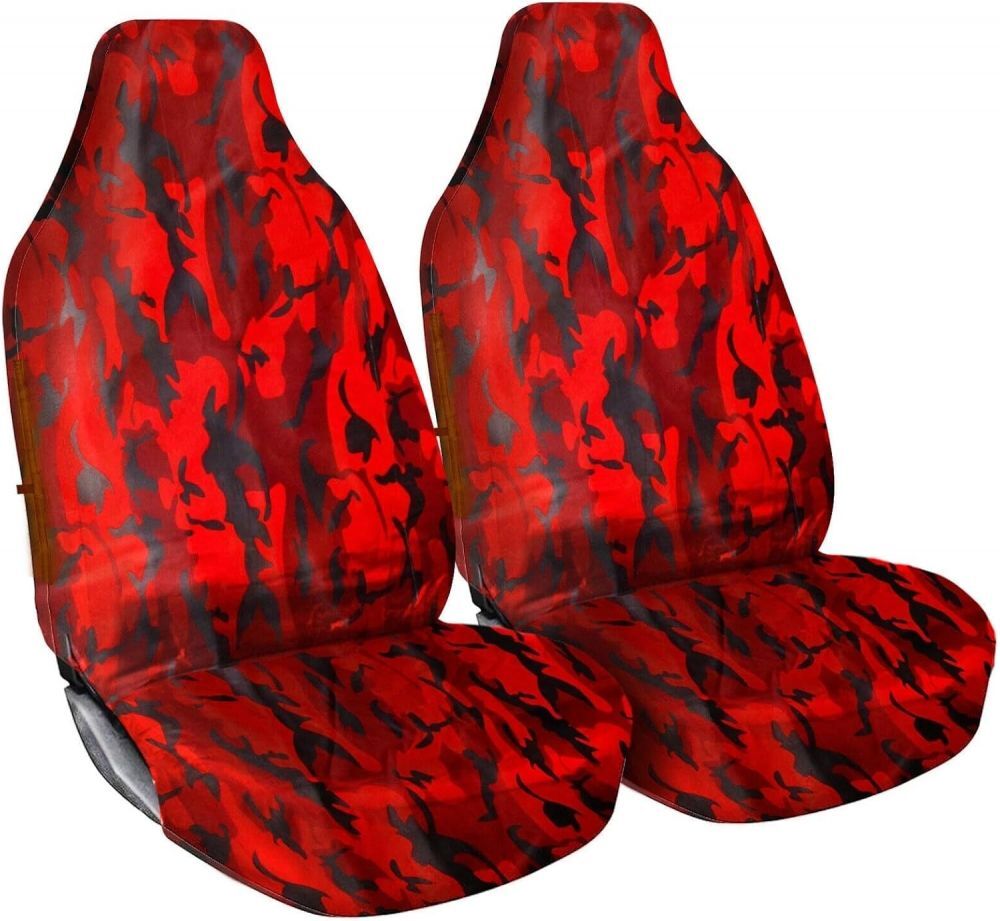 1+1 hd universal van car seat cover front driver passenger red camo