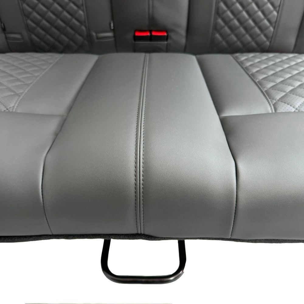 black campervan rock and roll bed 34 quarter quilted leather 10