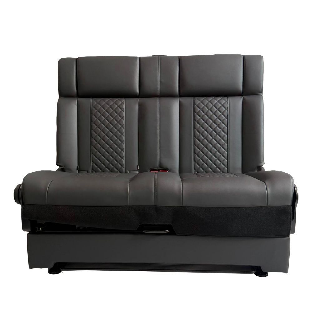 black campervan rock and roll bed 34 quarter quilted leather 15