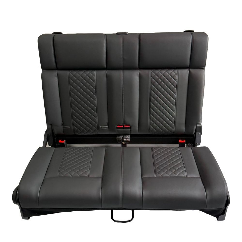 black campervan rock and roll bed 34 quarter quilted leather 16