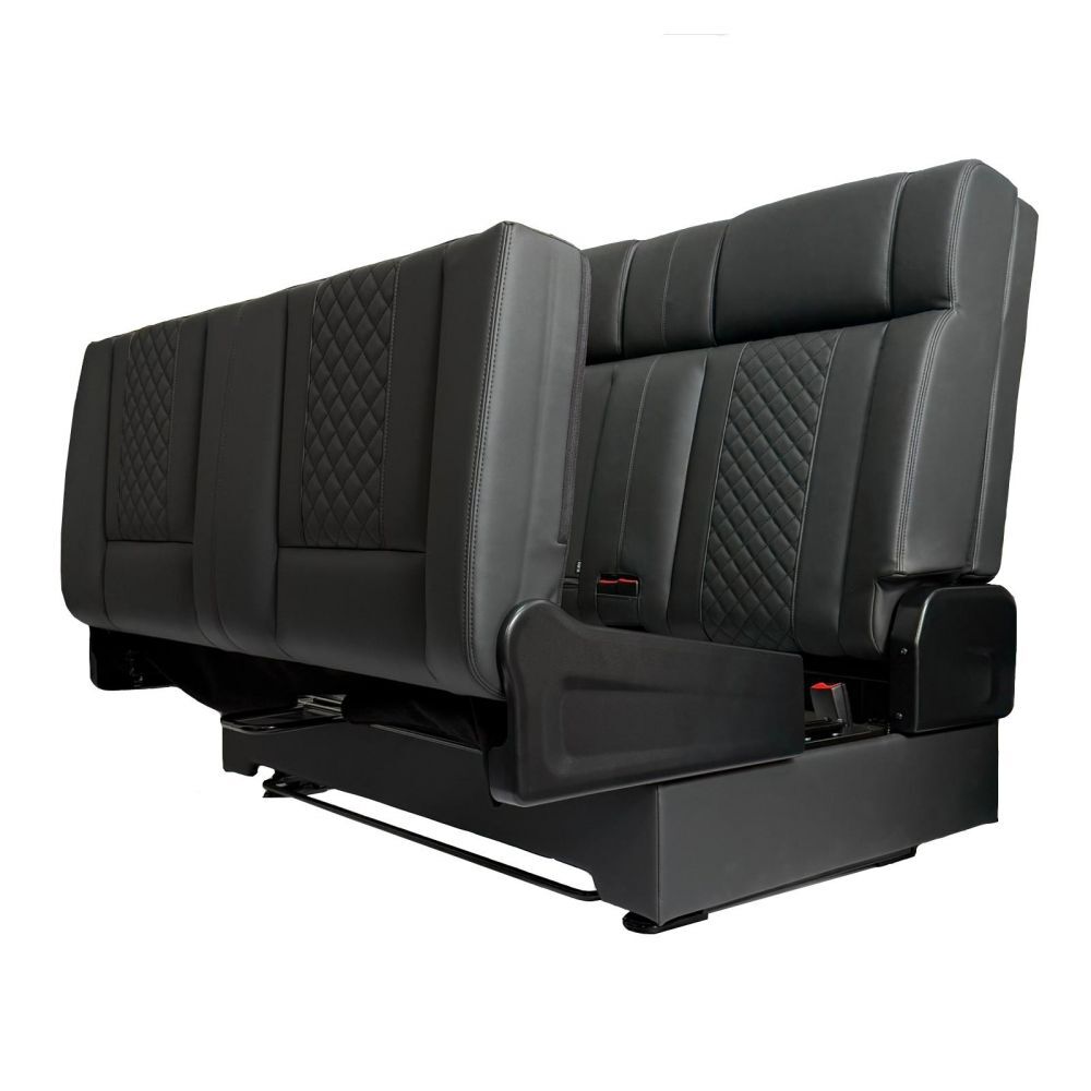 black campervan rock and roll bed 34 quarter quilted leather 17