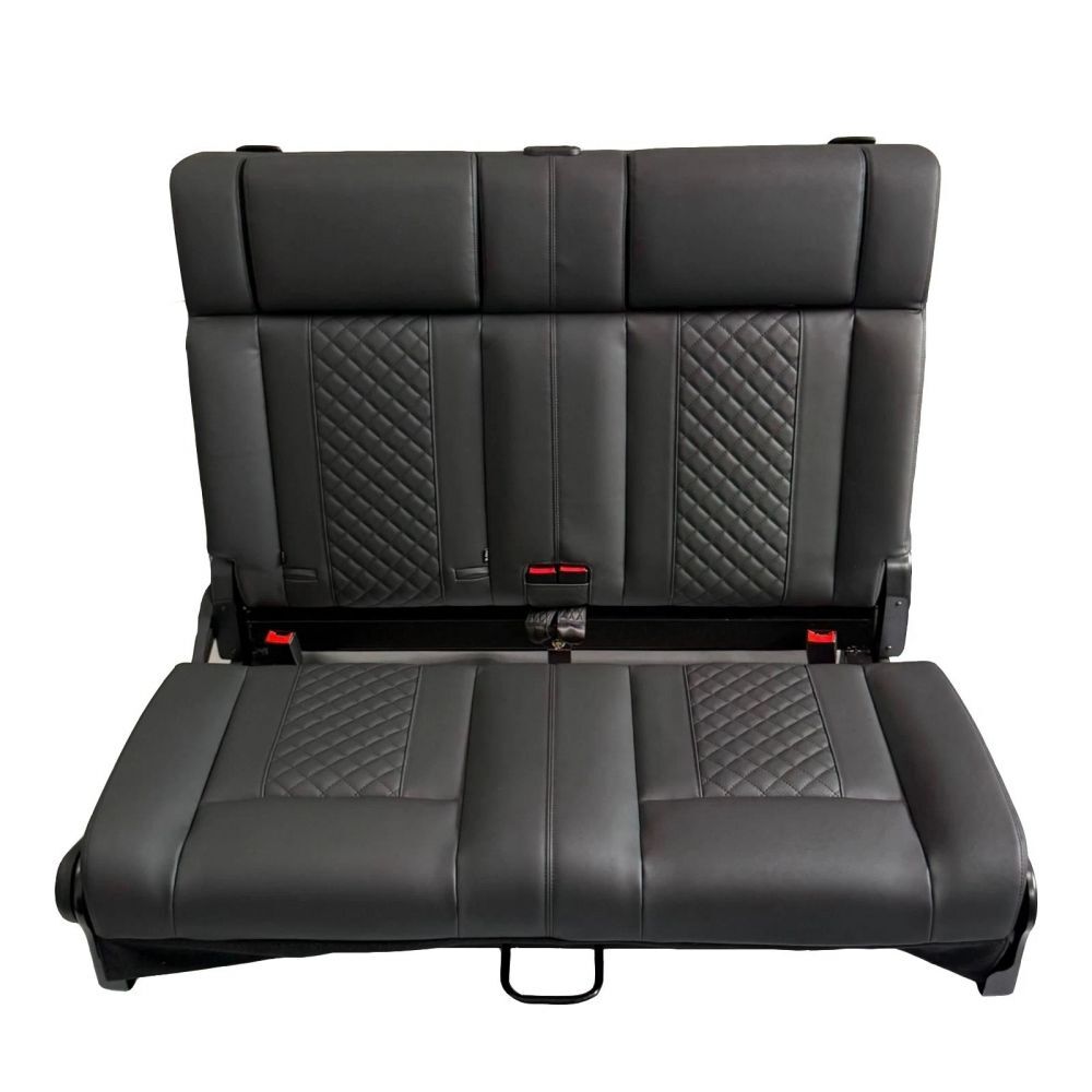 black campervan rock and roll bed 34 quarter quilted leather 3