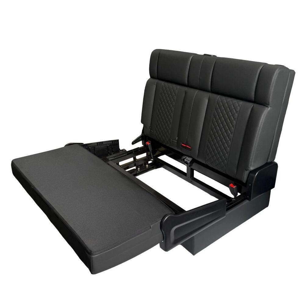 black campervan rock and roll bed 34 quarter quilted leather 6