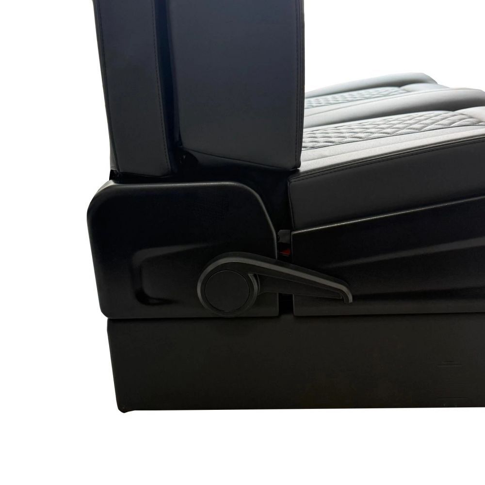black campervan rock and roll bed 34 quarter quilted leather 9