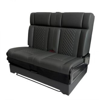 black campervan rock and roll bed 34 quilted leather
