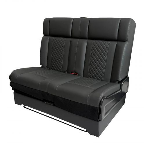 black campervan rock and roll bed 34 quilted leather