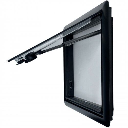 Top Hinged Flush Cassette Camper Flat Window with Black out Blinds and Fly Net Screens